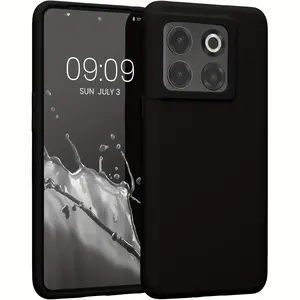 Mobile Phone Case For OnePlus 10T 5G, Slim Shockproof Flexible Black Matt Soft Silicone Protective Phone Case Cover