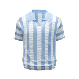 #SummerVibes 2026 Summer Contrasting Stripes Polo Shirt - Men's and Women's Version - Elegant and Simple Basic Short-Sleeved Casual Knitted Shirt