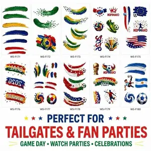 GLAD & HANDY Face Paint Stickers for Sports Fans, 10 Sheets Soccer Temporary Tattoos for Adults, Team Spirit Cheek Decals, Waterproof Face and Body Stickers for Game Day, Sporting Events, Watch Parties, Soccer Celebrations and Festivals
