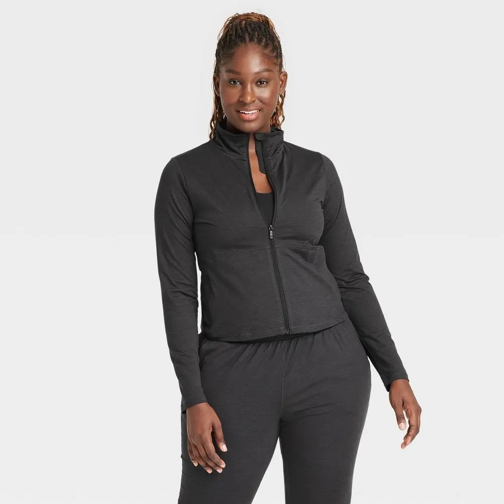 Women's Soft Stretch Full Zip Jacket - All In Motion bodycon essential elegant fashion forward stylish versatile modern relaxed fit statement piece casual chic sleek minimalist cold weather