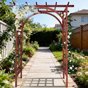85in Wooden Garden Arbor Trellis, Sturdy Fir Wood Pergola Arch for Climbing Plants, Ideal for Wedding Ceremonies & Backyard Decoration, Backyard Decor, Outdoor, Garden Decor