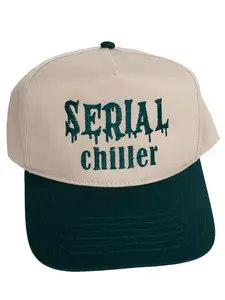 Serial Chiller Embroidered Five Panel Twill Cap Funny Spooky