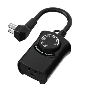 Outdoor Photocell Light Timer Waterproof Dusk to Dawn Sensor 1 Timer Outlet 2/4/6/8 Countdown HBN