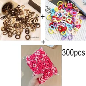 300pcs Girls Colorful Elastic Hair Rings, Mini Bun Clips, Hair Accessories, Cute and Durable, Perfect for Daily Use, Fashion Hair Accessories