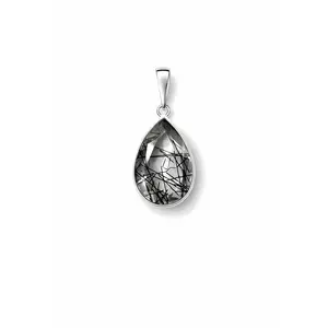 Black Rutilated Quartz Teardrop Pendant