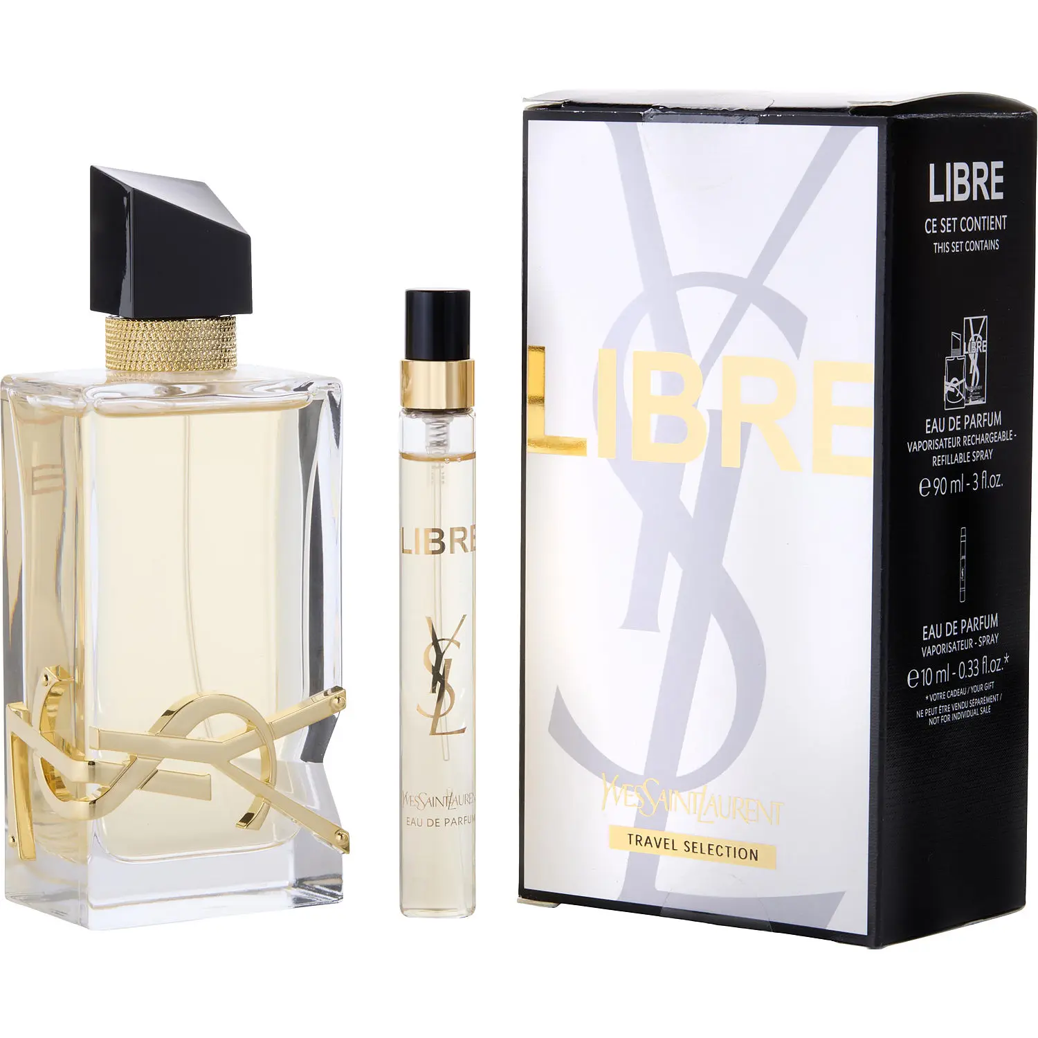 Libre Yves Saint Laurent Set-Eau De Parfum Refillable Spray 3 Oz & Eau De Parfum Spray 0.33 Oz Mini For Women Libre Yves Saint Laurent Set-Eau De Parfum Refillable Spray 3 Oz & Eau De Parfum Spray 0.33 Oz Mini For Women