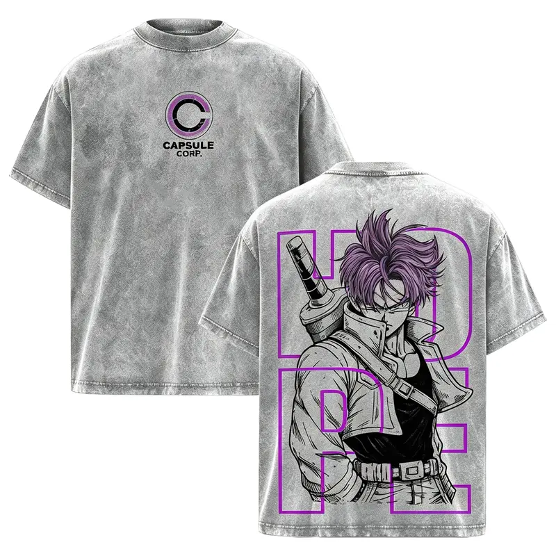 [KM 100%cotton]Trunks - DBZ Graphic Tee Vintage Washed Shirt Unisex Streetwear Anime Shirt Future Trunks Saiyan Tee DBZ Z Shirt Gift for Anime Lovers DBZ Fans graphic tee cotton graphic tees humorous tshirt men christian clothing funny shirtsmen's tshirts