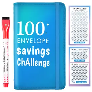 A6/A5 100 Days Money Saving Challenge Binder with Marker, $5050 Savings Tracker Budget Book, No-Fold Money Organizer, Perfect Gift for Everyone