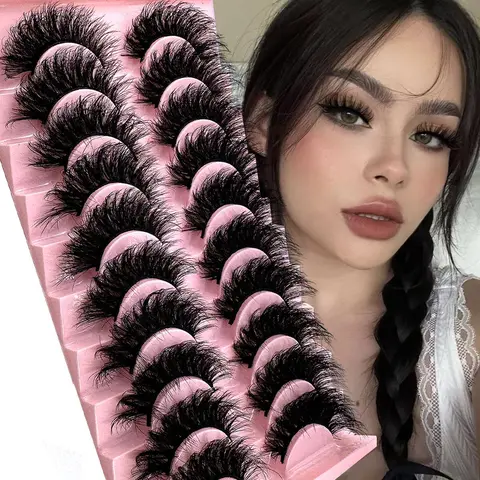 3D Natural Look False Eyelashes (10 Pairs), Wispy Faux Cluster Lashes, Fluffy False Eyelashes, Natural Curling Strip Lashes Clusters, Volumized False Eyelashes, False Eyelashes Set, Volume Lashes, Cosmetic False Lashes