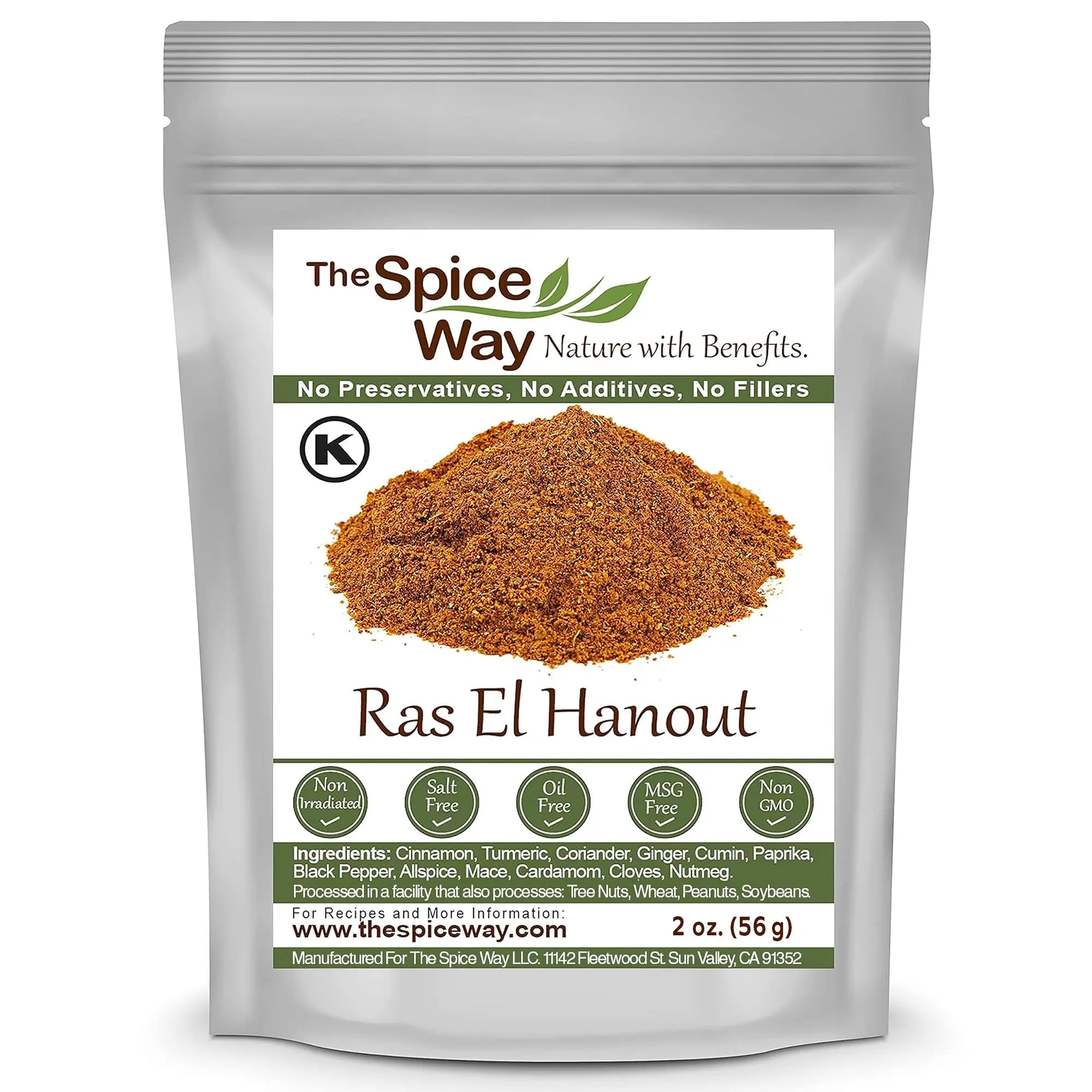 The Spice Way Ras El Hanout Moroccan Meat Spice Blend  Pure Vegan Non-Irradiated No Preservatives