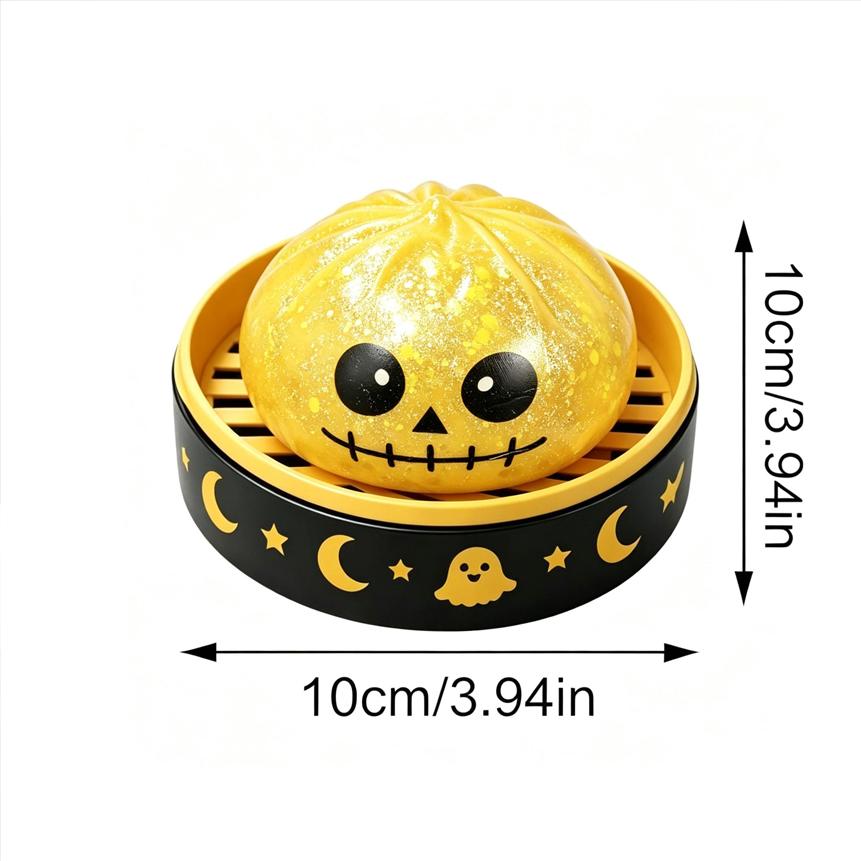 Halloween Ghost Dumpling Glitter Squeeze Toy Set, Spooky Stress Relief Squishy Fidget Toys, Portable Hand Decompression Toy, Halloween Party Favors Trick Treat Bag Fillers Holiday Gifts