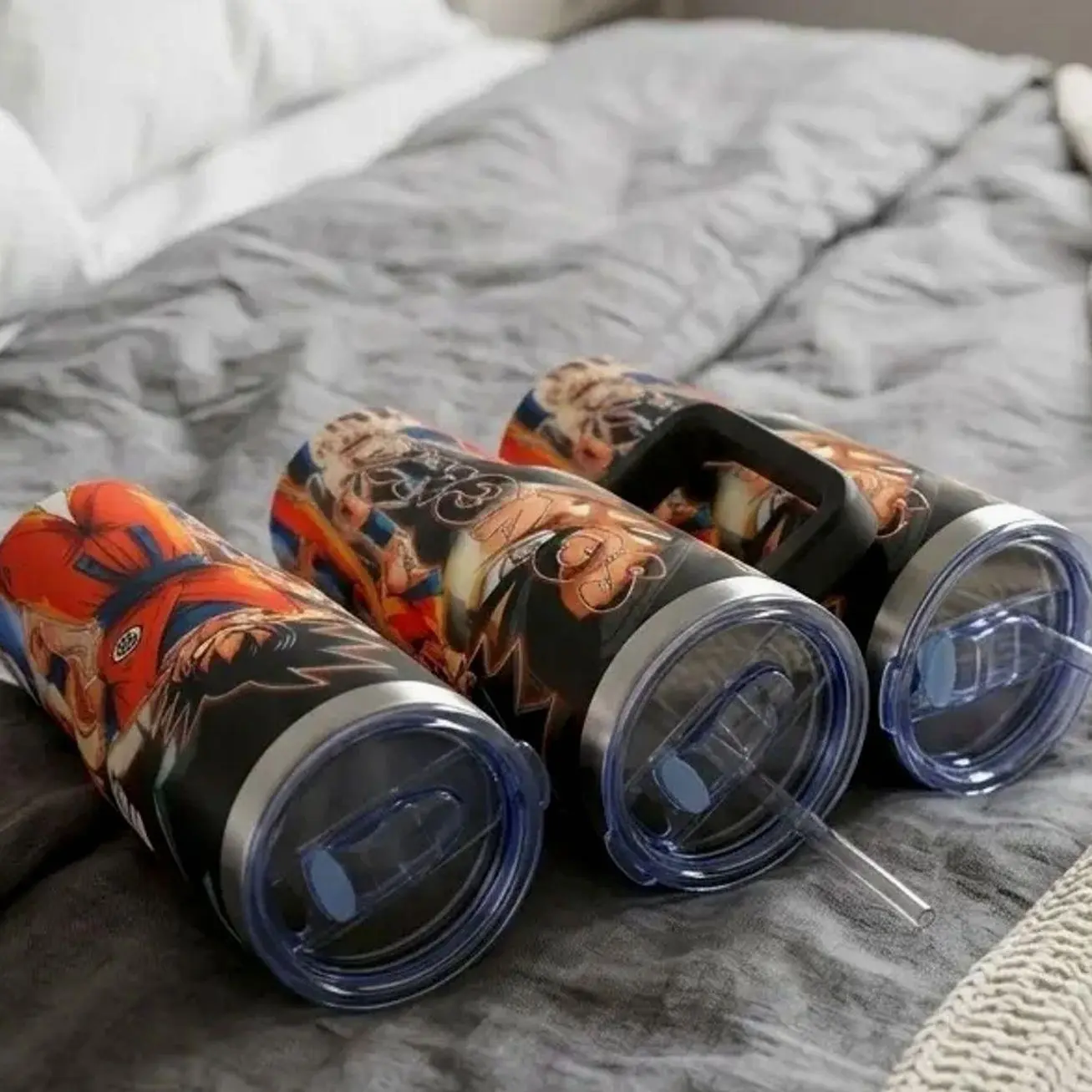 Goku Tumbler 20oz 40oz, Travel Mug with Handle and Straw, Gift For Anime Fans Water Bottles Drinkware Flasks