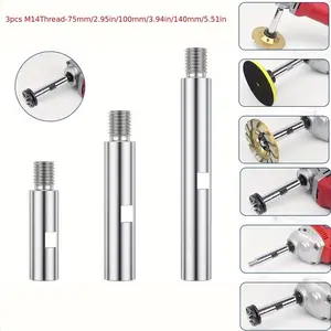 Angle Grinder Extension Rod 3.0/4.0/5.5inch M14, Aluminium Alloy Rotary Shaft, Lengthen Connecting Rod for Polishing Grinding Machine