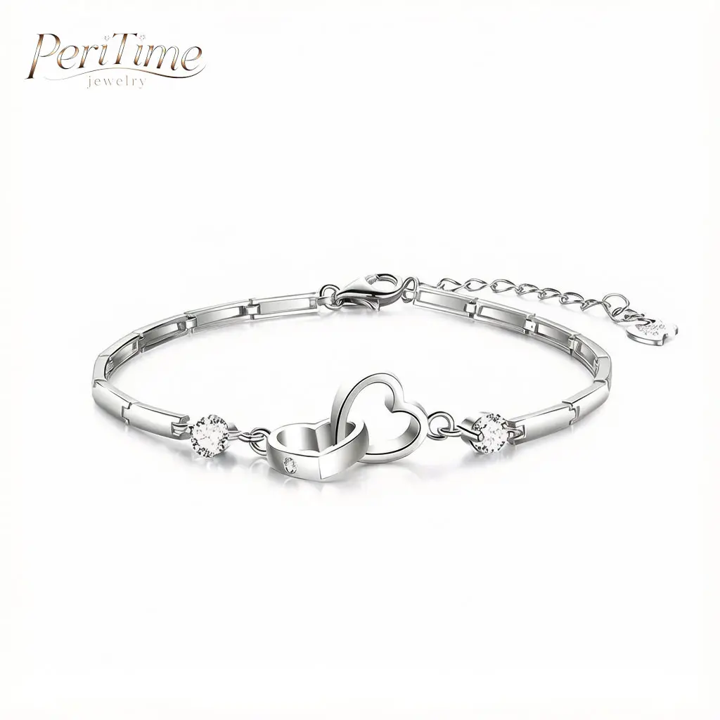 925 Real Silver Double-Link Adjustable Fit Bracelet with Lobster Claw Clasp - Minimalist Hypoallergenic Jewelry for Couple Wedding Anniversary, Women's Gifts