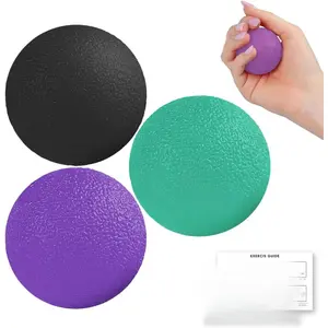 3 Pack Stress Balls for Adults, Hand Strengthening Devices Exercise Balls Physical Therapy Ball, Squeeze Balls for Hand Therapy, Hand Exerciser for Hand Finger Forearm Wrist Training and Relax