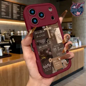 Brown Christian Bible Verse Aesthetic Collage Case for iPhone 17 16 15 14 Pro Max 13 12 11 XR XS Plus Air Slim Protective TPU Case phone case promax design