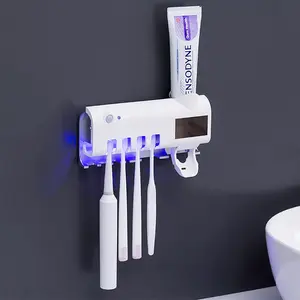 UV Light Sterilizer Toothbrush Holder Cleaner & Automatic Toothpaste Dispenser Rechargeable Box Rechargeable Box