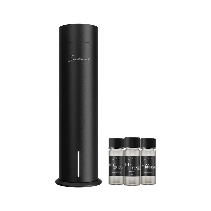Scentiment Diffuser Tall Air 2 - Discovery Kit with Sampler Oils: Cold-Air Diffusion Technology with Wi-Fi & Touch Controls, Rechargeable Battery, Covers 1000 Sqft; Includes Top 3 Luxury Hotel-Inspired Fragrance Oils (20ml)