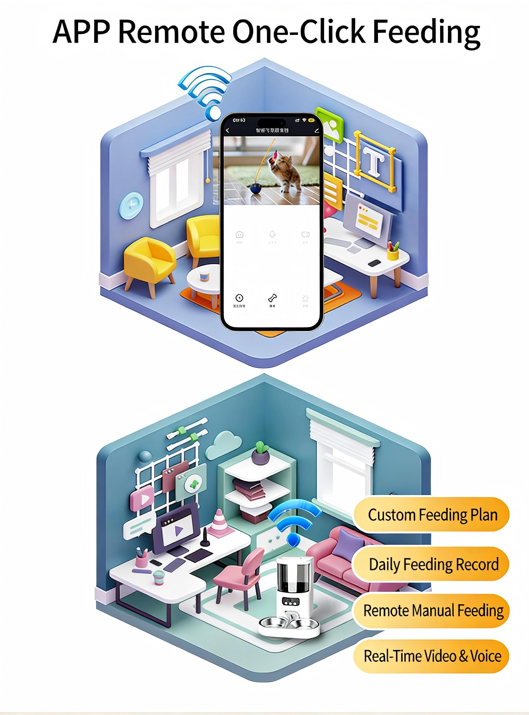 automatic feeder Pet automatic feeder, automatic feeding, intelligent feeder  WiFi enabled, video supported, 4.0L gallon