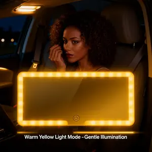 Car Visor LED Vanity Mirror, Smart Rechargeable Car Makeup Mirror with LED Touch Screen, Adjustable Sunshade Vanity Mirror for Auto Interior