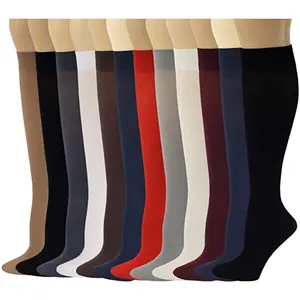 Knee-High Trouser Socks | Opaque Assorted | Different Touch Womens (12 Pairs)
