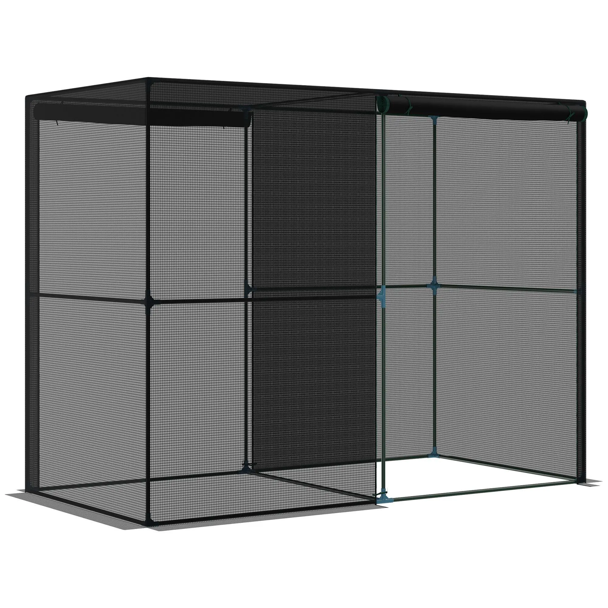 Outsunny 8'x4'x6' Crop Cage Plant Protector, Outdoor Raised Bed Animal Guard with Zippered Doors, Garden Accessory