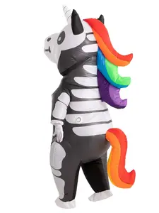 Halloween New Unicorn Inflatable Fantasy Costume Party Supplies for Men and Women, Adult Props, Christmas Performance, Fits 155cm-190cm