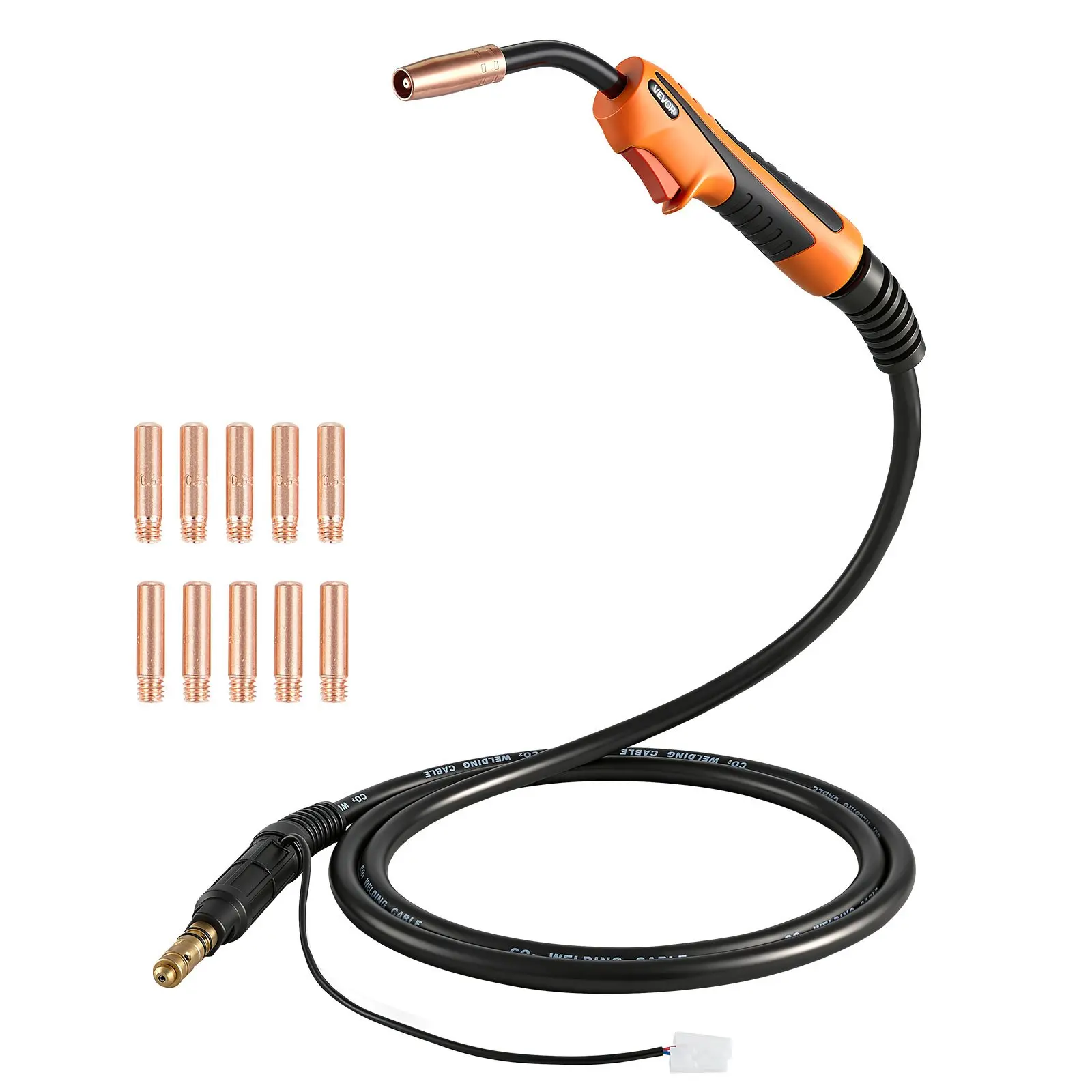 【Summerfinds】VEVOR  100A MIG Welding Gun with 10FT Cable, Replacement for Lincoln Magnum 100L (K530-5) - with 11PCS Mig Welding Contact Tips
