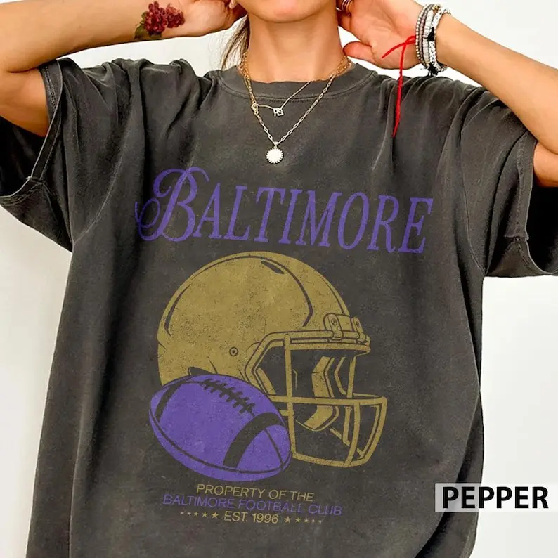 Baltimore Football Vintage Comfort Colors Shirt, Retro Baltimore Football 90s Shirt, Game Day Sweatshirt