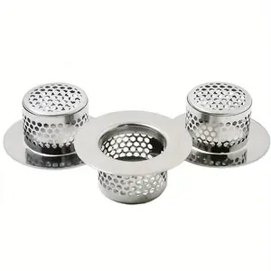 Stainless Steel Bathtub Drain Cover, Drain Protector, Hair Catcher for Bathroom Sink and Public Water Pipe, Bath Accessories, Bathroom Essentials Accessories, 1pc/2pcs Set