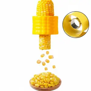 Professional Stainless Steel Corn Peeler Hand Crank Maize Cob Stripper Thresher Kitchen Gadget Heavy Duty Corn Kernels Remover Tool For Home Cooking Restaurant Chef Grade Durable Metal Corn Shucker Easy Grip Manual Rotating Grain Peeler