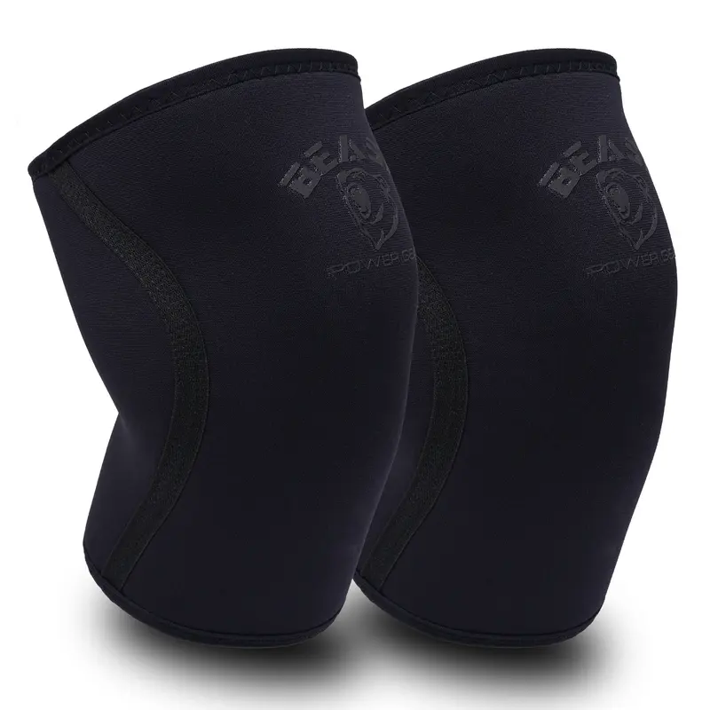 Beast Power Gear Neoprene Compression Knee Sleeves 7MM Knee Pads, Extra Support for Squats, Gym CrossFit Training Protective Gears, Powerlifting, Weightlifting Knee Sleeve, Wrestling Knee Brace for Men & Women