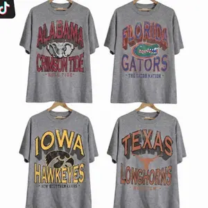 [Sale off 50%] Custom College Retro College Graphic Tee | Vintage Varsity Sport Grey T-Shirt | Classic Campus Style Shirt | Custom Your Team  1CM