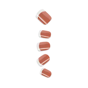 Impress Design No Glue Fake Press On Nails - Chatoyer | French Design, Brown, Short, Squoval, Manicure