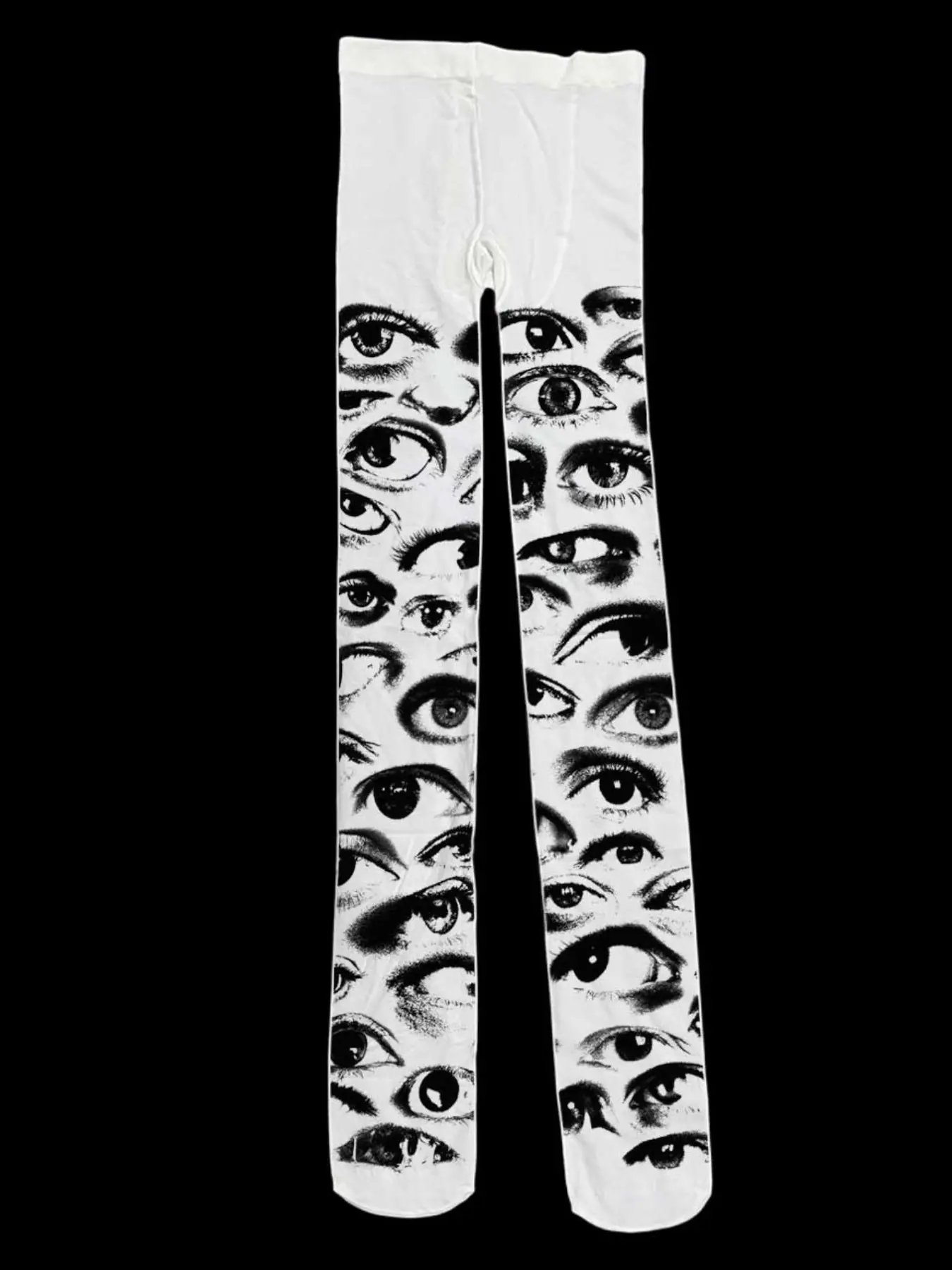 Retro Goth Vintage Pantyhose for Emo Girls, Y2K Style Punk Printed Design Fitted Tights, Stylish Gothic Spring Hosiery for Women, Perfect for Fashion-Forward Underwear