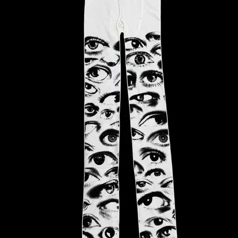 Retro Goth Vintage Pantyhose for Emo Girls, Y2K Style Punk Printed Design Fitted Tights, Stylish Gothic Spring Hosiery for Women, Perfect for Fashion-Forward Underwear Clothing
