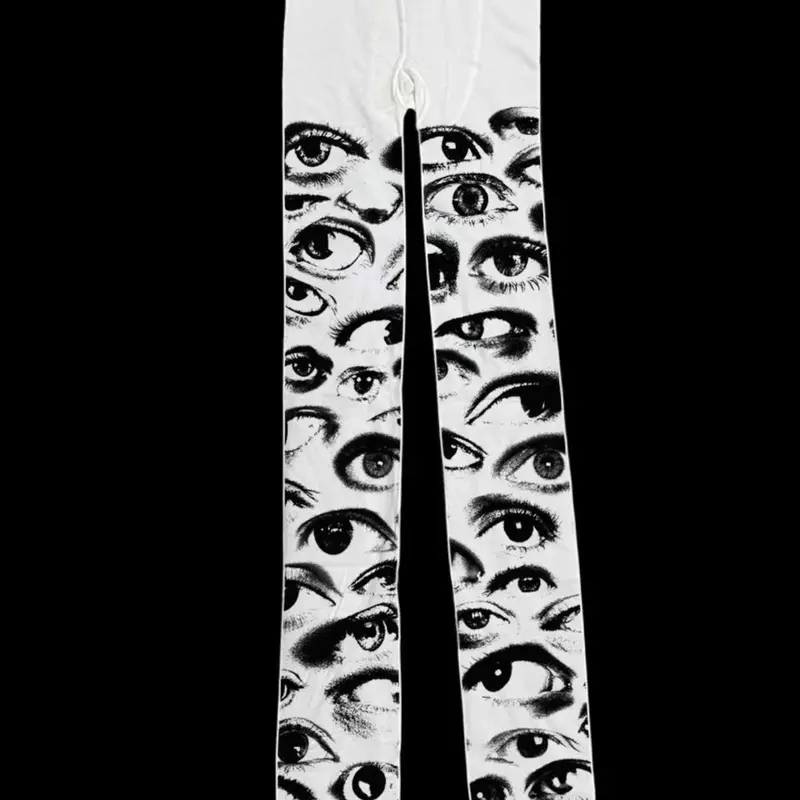 Retro Goth Vintage Pantyhose for Emo Girls, Y2K Style Punk Printed Design Fitted Tights, Stylish Gothic Spring Hosiery for Women, Perfect for Fashion-Forward Underwear Clothing