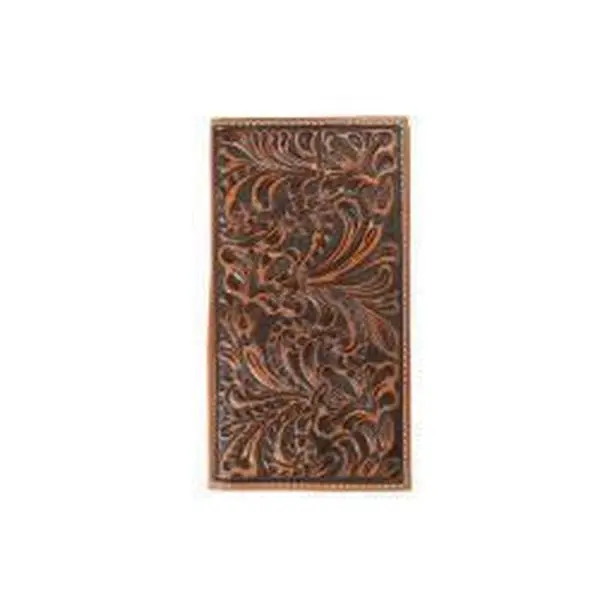 Nocona Men's Medium Brown Floral Embossed Rodeo Wallet