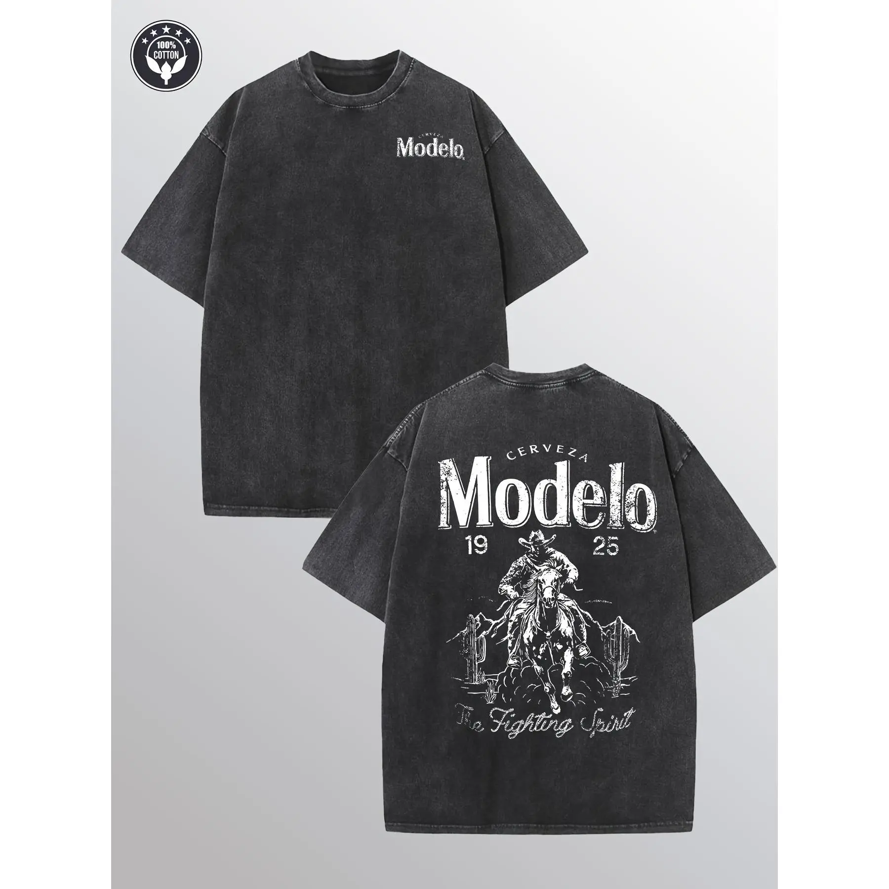 Mens Washed Short-Sleeve Round Neck T-Shirt - Menswear Casual Style Tee, Streetwear, Sports & Travel Wear Black Crewneck Top, Shortsleeve, Tshirt