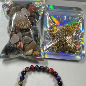 Natural Crystal Pack & metal; charms and 1 bracelet fixed weight