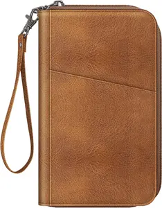 Family Passport Holder Wallet, RFID Blocking Travel Document Organizer Clutch Bag Credit Cards Case Cover for Women Men