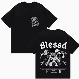 Rapper Blessd 100%cotton men's hawaiian luxury Graphic HipHop shirt Y2K summer style short sleeve fashion Unisex streetwear YTK