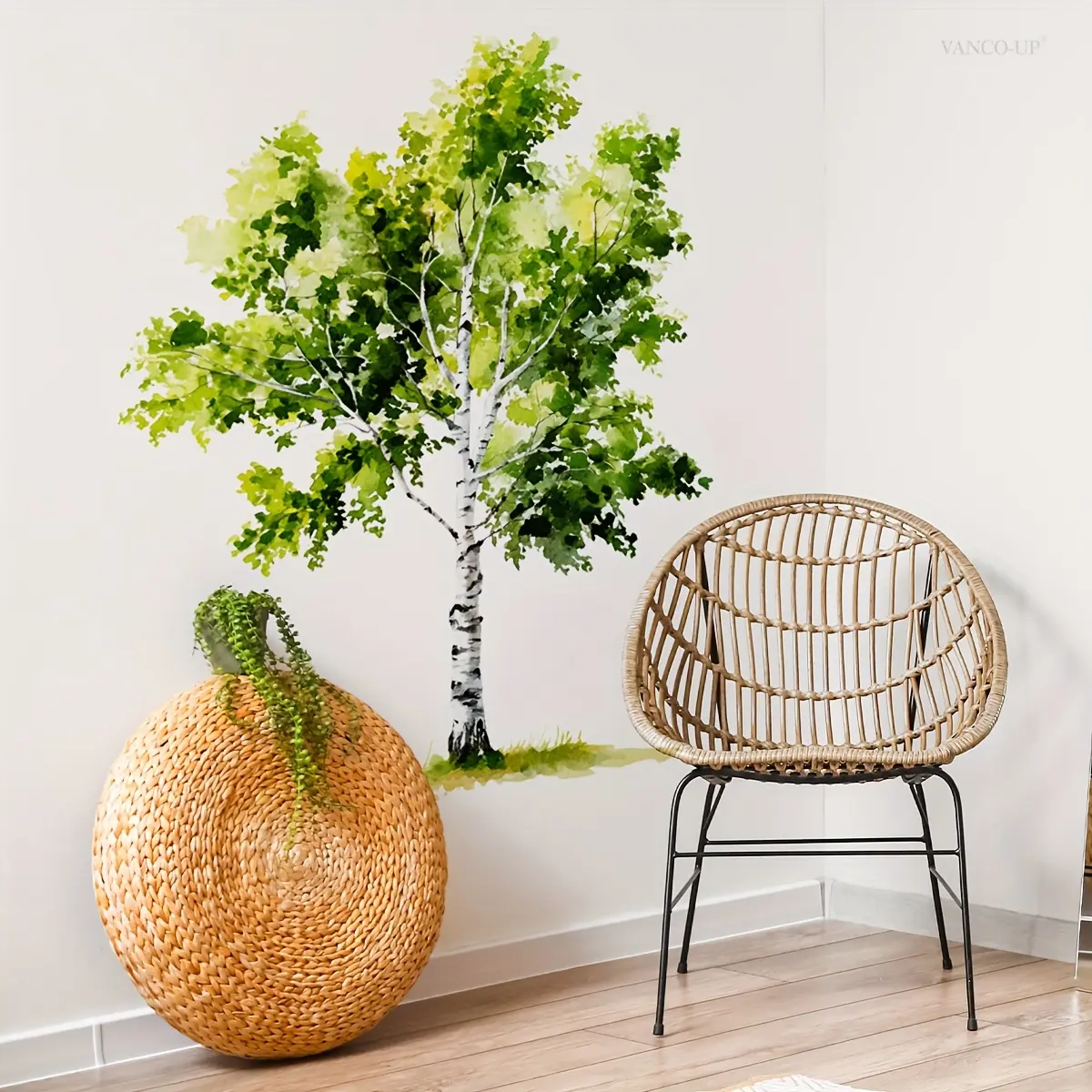 A set (30*60cm*2pcs) of large tree wall stickers for bedroom, living room, bathroom background wall. Wall sticker for beautifying and decorating home. M15544