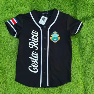 Costa Rica Baseball Jersey Black & White│ Inspired 3D Unisex Jerseys │ Multi-Color │ Size S-5XL