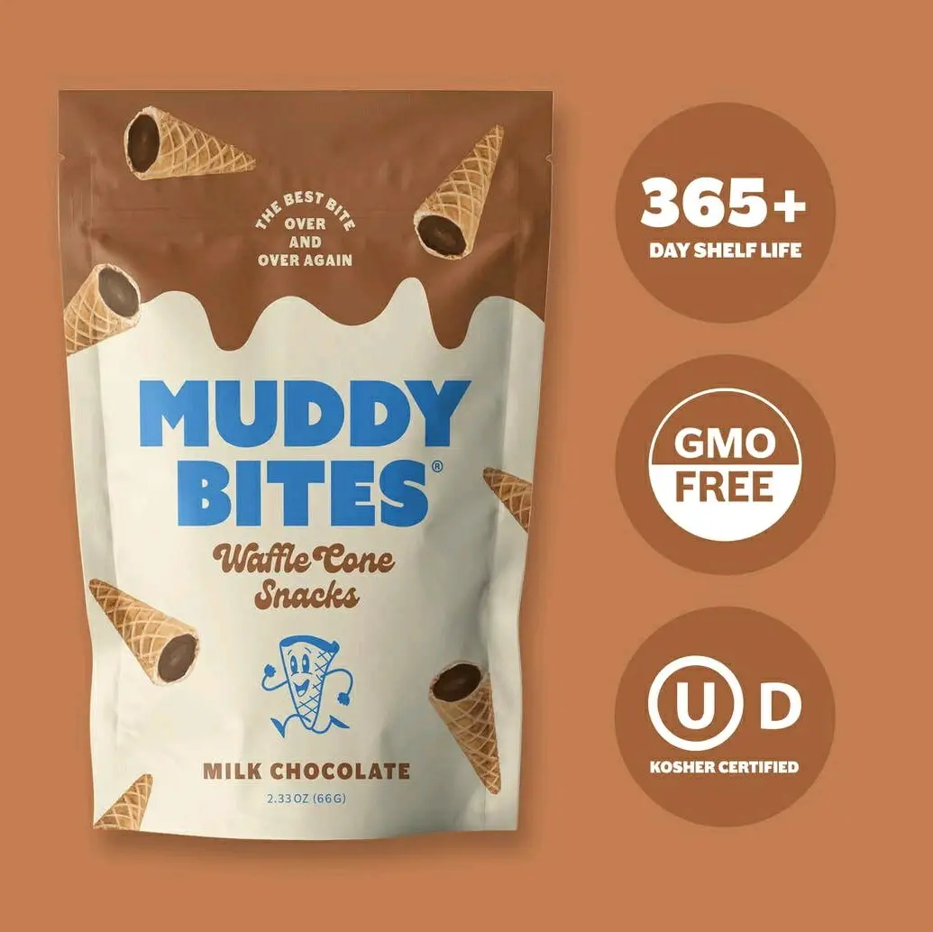 Milk Chocolate Waffle Cones Snacks - Muddy Bites