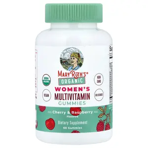 MaryRuth's Organic Women's Multivitamin Gummies, Cherry & Raspberry, 60 Gummies