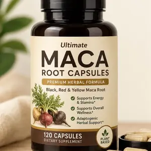 Organic Maca Root Capsules, Non-GMO, Gluten-Free Dietary Supplement for Energy Support