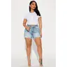 Hallie Hybrid Ripped Denim Shorts - Light Wash