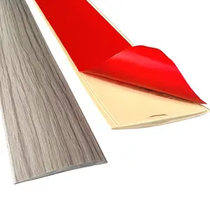 Floor Transition Strip Self Adhesive Laminate Threshold Seam Cover Strip Vinyl Door Floor Trim Elegant Wood Grain Design (Grey Wood Grain, 2"/6.6 FT)