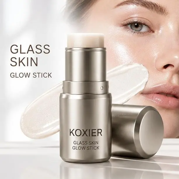 Viral Glass Skin Glow Stick | Natural Dewy Highlighter for That "Born With It" Radiance | Glitter-free | Clear wet-look | 2-in-1 Hydrating Glow Stick - Prep & Highlight | No More Cakey Makeup | Instant Glass Skin Finish Cosmetic